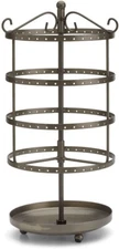 Earring Display Holds 72 Pr Jewelry Countertop Rack 13" H Rotating Spins Metal