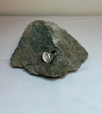 Handmade Natural Curved Mother of Pearl, Sterl. Silver Ring. Rings Size 7.5; 8.5