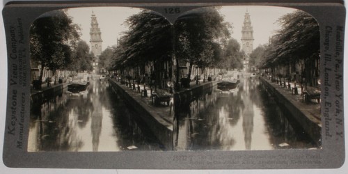 Keystone Stereoview Canal, Amsterdam, Netherlands from 1920’s 400 Set # #126 A - Picture 2 of 3