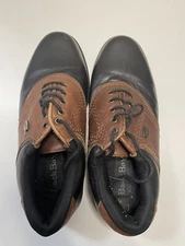 Back Bay Men's Saddle Oxfords Sz 8.5M Brown Black Golf Style Dress Shoes