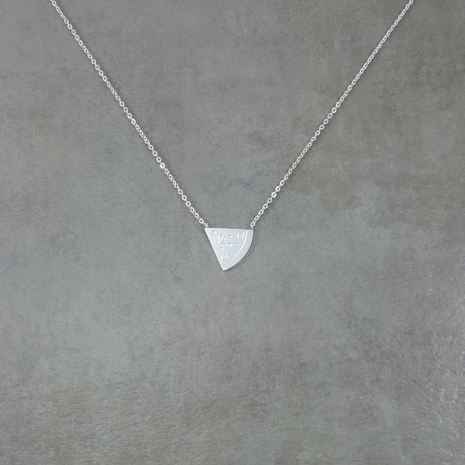 Collier pizza tranche argent boîte cadeau pepperoni fromage combo supreme foodie jonque