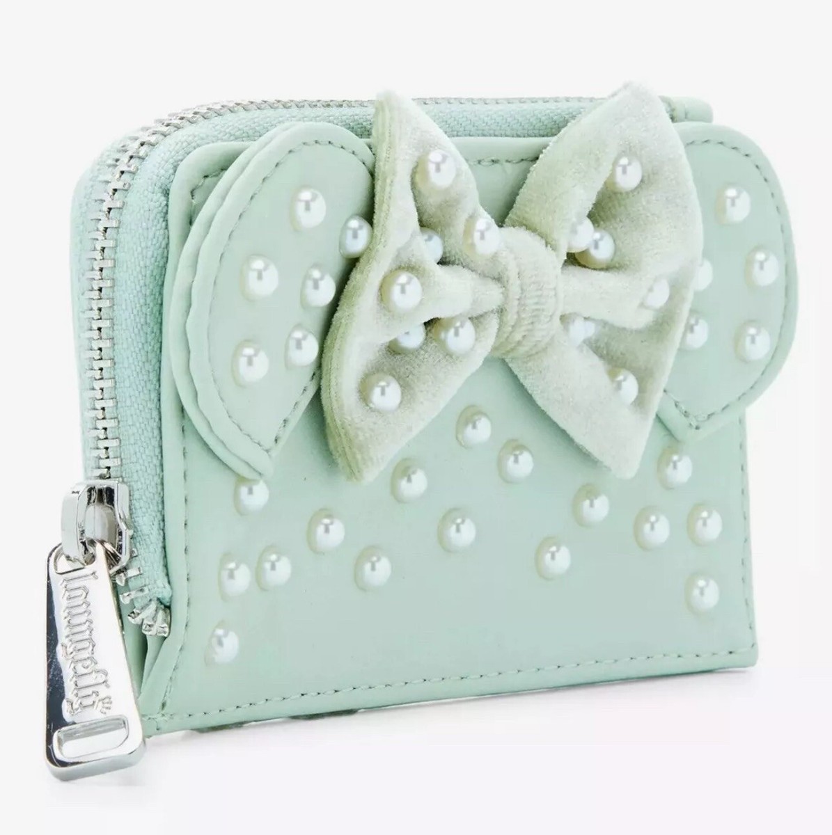 Loungefly Disney Minnie Mouse Pearl Ears Cardholder New 