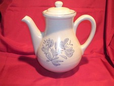 Pfaltzgraff Yorktowne Coffee Pot, Blue Floral, Smooth, Blue Trim