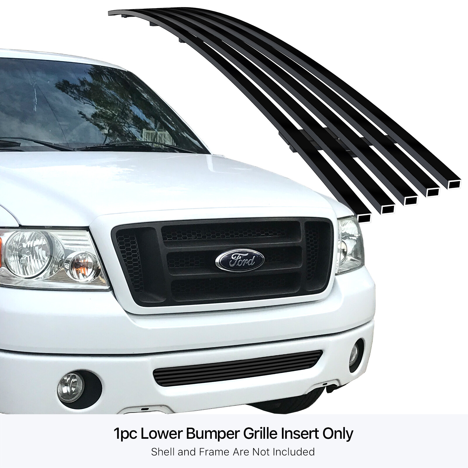 2006-2008 Ford F-150 Lower Bumper Black Billet Grille Insert Replacement