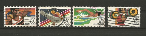 États-Unis U.S.A. 1983 Jeux Olympiques à Los Angeles 4 timbres oblitérés /TR6181