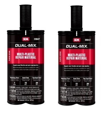 SEM 39847 Dual-Mix Multi-Plastic Repair Material Bumper Restoration (2 Pack)