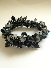 Czech Glass "OVERLOAD" Beaded Bracelet PINK, VIOLET