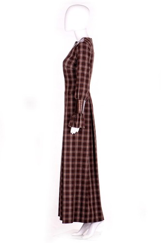 Abito Da Donna Vestito Elegante Comodo Casual Lungo Scozzese Tartan a Quadretti - Picture 8 of 24