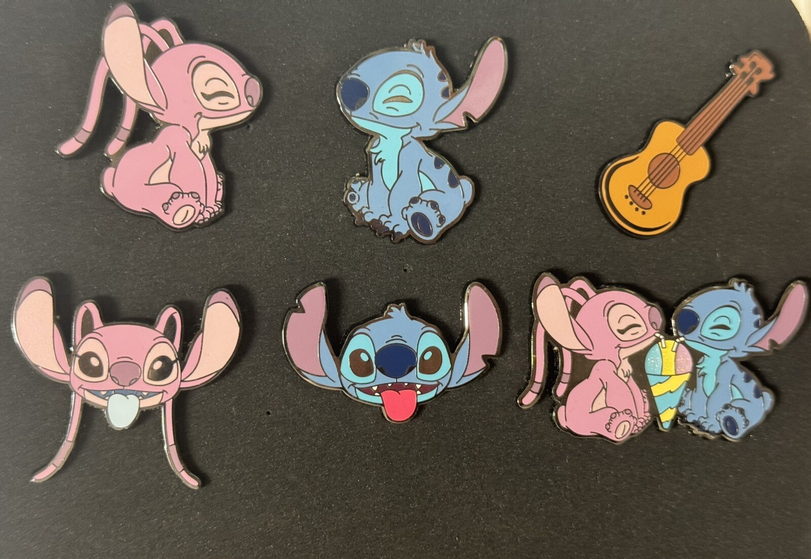 Disney Lilo & Stitch Loungefly Stitch Angel Kissing Faces Snow Cone 6 Pin Set