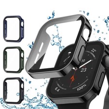Waterproof Plating Slim Case For iWatch 10 7 8 Screen Protector iWatch 4 5 6 SE