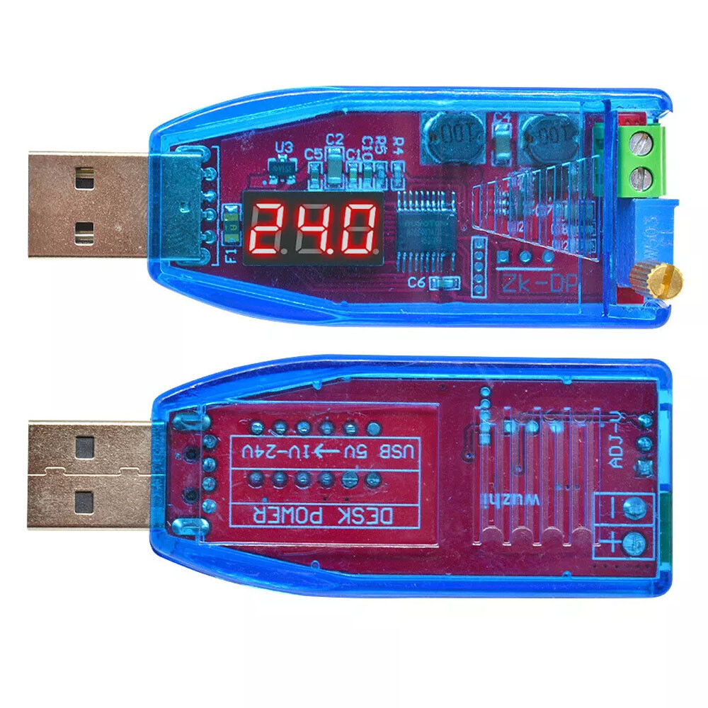 1PC Red DC 5V to 1-24V USB Step Up Down Power Supply Module Buck Boost Converter