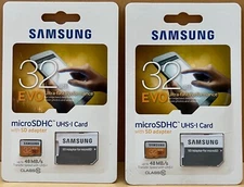 Lot of 2 Samsung EVO 32GB MicroSDHC UHS-I Card MB-MD32D FREE SAME DAY SHIPPING!