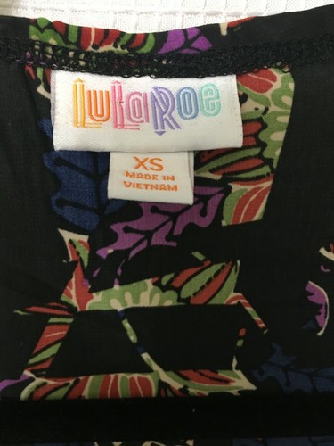 LuLaRoe Long Duster Vest Black Multi-color Size XS A5 - Picture 6 of 7