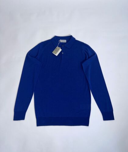 John Smedley Men's Knitted Polo Shirt Camden Knit Button LS Merino Wool England - Picture 4 of 25