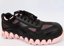 Reebok Zig Pulse Composite Toe Work Shoe Women Size 9.5 WIDE Black/Pink Sneakers