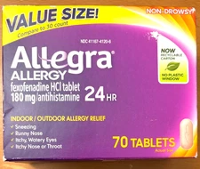 ALLEGRA ALLERGY  24HR TABS  70/ct   EXP: 04/2026