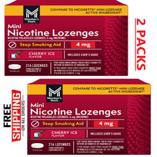2 Packs Member  s Mark Nicotine Mini Lozenge 4mg, Cherry, 216 ct.