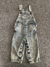 VTG Little Levis Size 24M Orange Tab USA Distressed Blue Jean Denim Overalls
