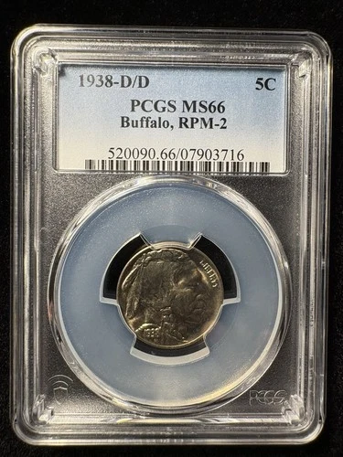 1938-D/D RPM-2 Buffalo Nickel PCGS MS-66