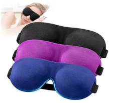 3D Sleep Mask Set of 3 for Side Sleeper Light Blocking Adjustable Eye Cover..