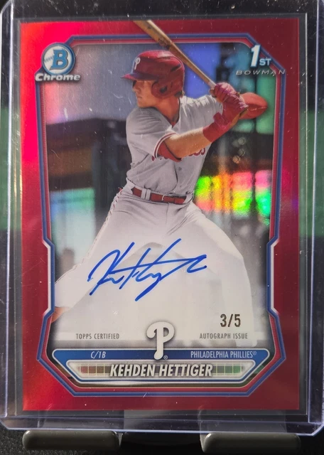 2020 Bowman Chrome Prospects 1st Bowman Auto Kehden Hettiger Red 3/5 #CPA-KHE