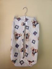 Vintage Blue Jean Teddy Diaper Stacker Door Hanger Nursery Decor Baby