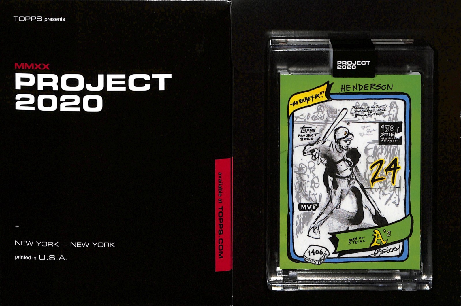 2020 TOPPS PROJECT 2020 #206 RICKEY HENDERSON - OAKLAND ATHLETICS - GREGORY SIFF