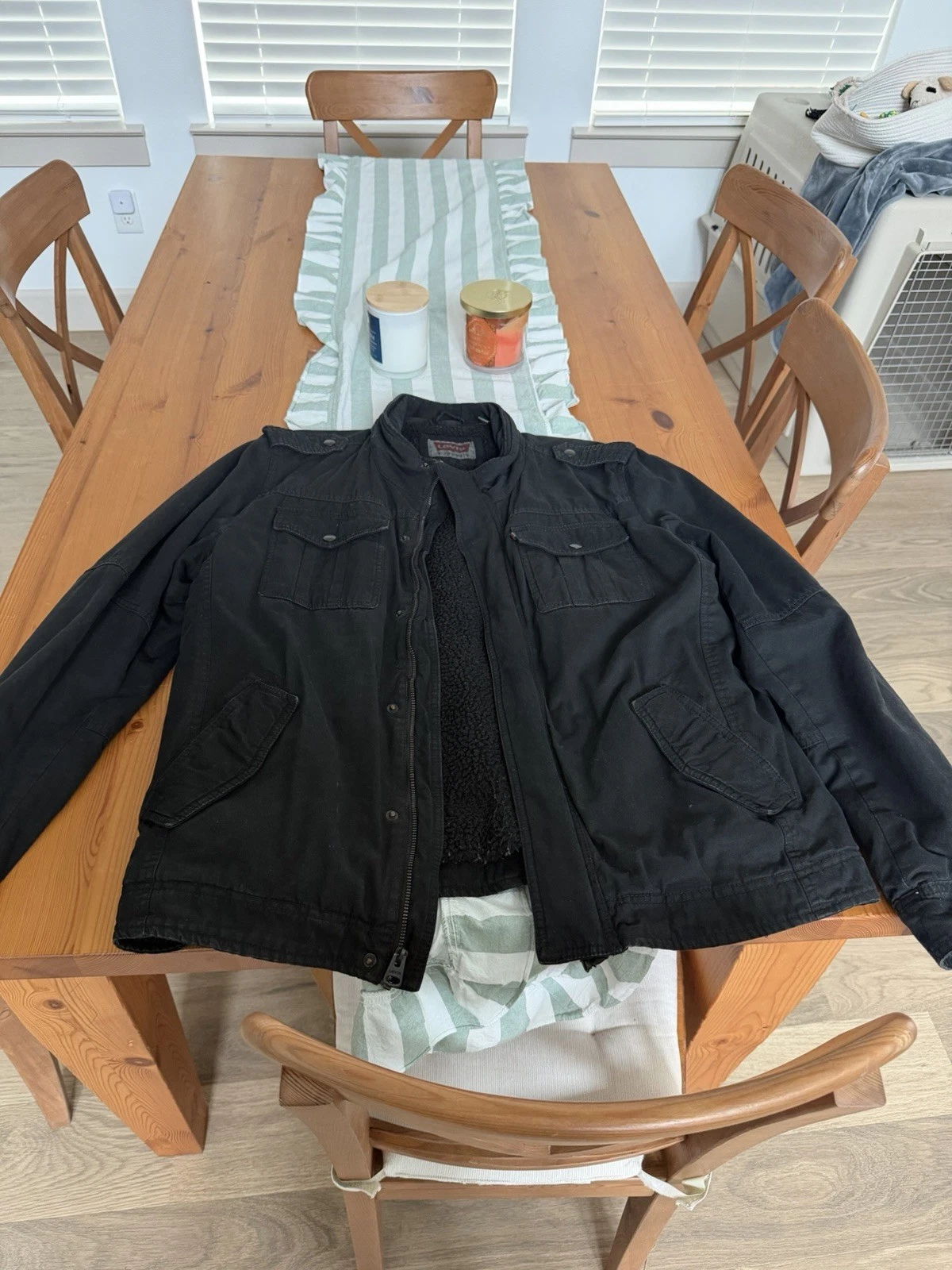 Levi’s Trucker Jacket In Black Canvas - Mens, Large image 1
