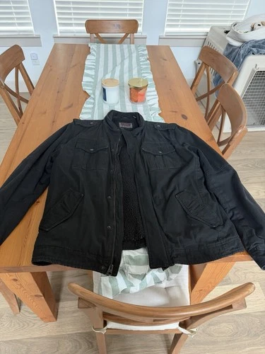 Levi’s Trucker Jacket In Black Canvas - Mens, Large video thumbnail