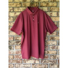 Men s RHOBACK Polo Shirt Size XXL AOP Corkscrew Maroon Beautiful Condition
