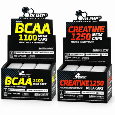 CREATINE MONOHYDRATE +  BCAA - 60-180 Caps -Amino Acids Muscle Mass Bodybuilding