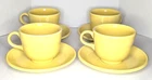 Fiesta Ware U.S.A. Homer Laughlin Tea Cups And Saucer Plates Set (4) Daffodil