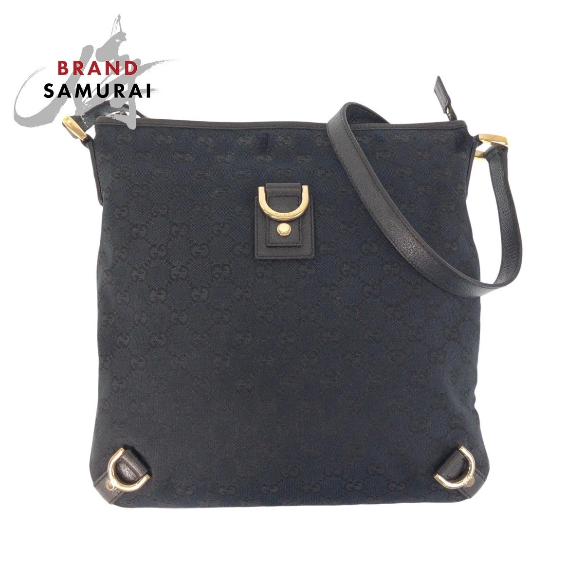 Sac bandoulière Gucci Abby noir or quincaillerie Gg toile cuir 131326 messager F