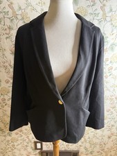 Chicos's Ponte Blazer Size 1 Medium Black Blazer