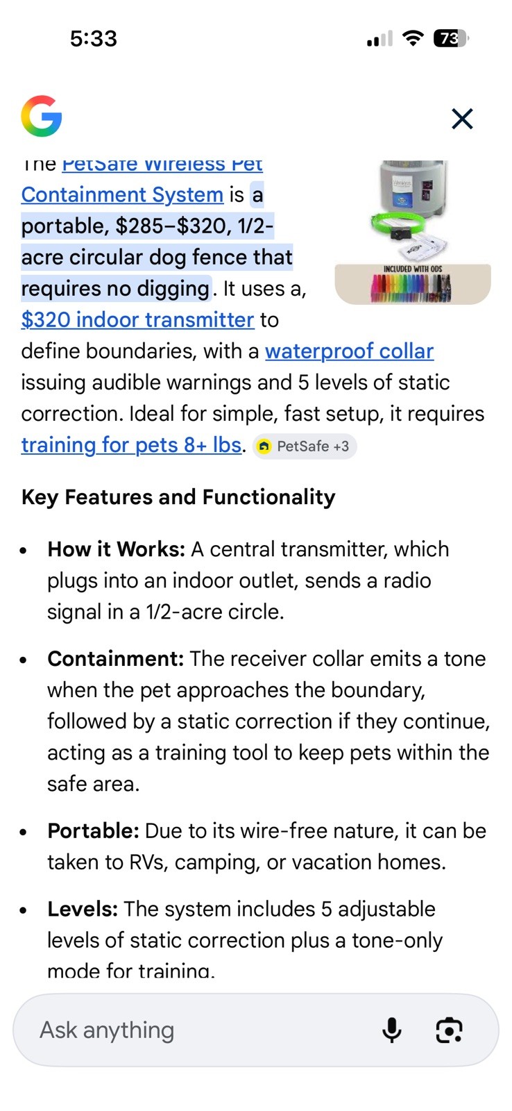 Pet Containment System & Dog Collar