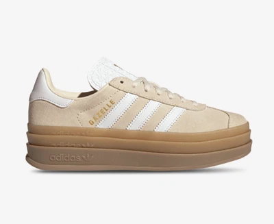adidas Originals Gazelle Bold White Beige Gold JP9288 Sz 4Y-7Y Womens Girls
