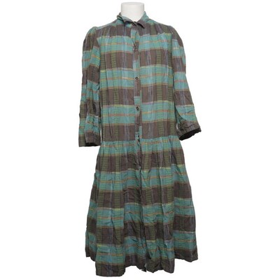 Stajl, Blusenkleid, Größe: 36, Blau/Grau/Gelb, Baumwolle, Karo, Damen #Ovy