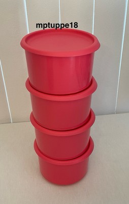   Brand New Tupperware 2-cup One Touch Canisters Set Of Four~Color:  Pink*
