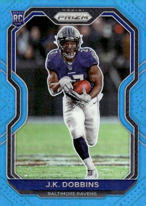 2020 Panini Prizm #379 J.K. Dobbins Prizm Light Blue