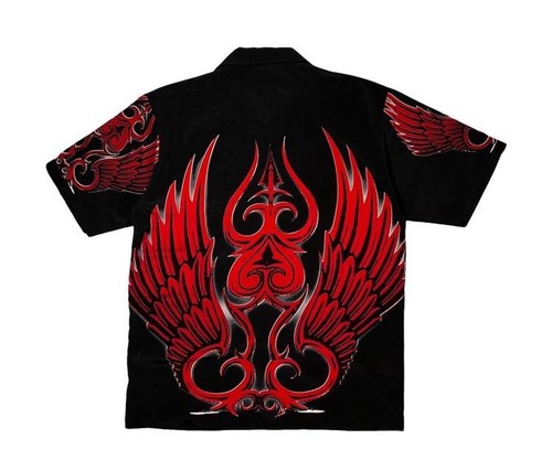 Y2K Dragonfly Tribal Wings Polyester Shirt Trailer Park Boys Ricky - Picture 6 of 6