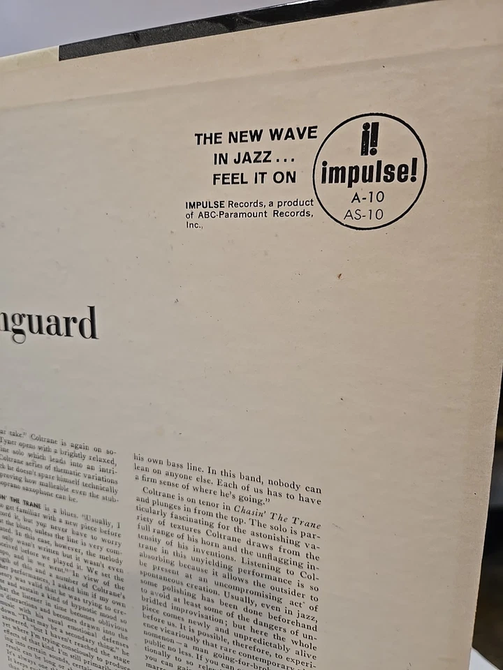 John Coltrane - Live At The Village Vanguard LP - Impulse - AS-10 Stereo - Image 4 of 4
