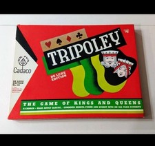 Vintage 1965 Cadaco TRIPOLEY De Luxe Edition No. 111 Game Vinyl Mat  Box