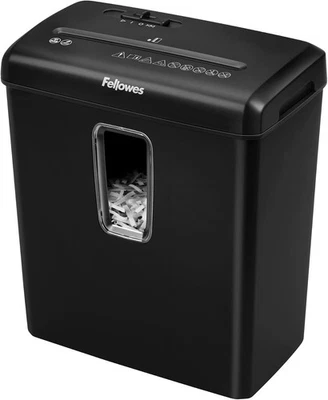 Fellowes Paper Shredder for Home Use - 6 Sheet Cross Cut 15 liters bin