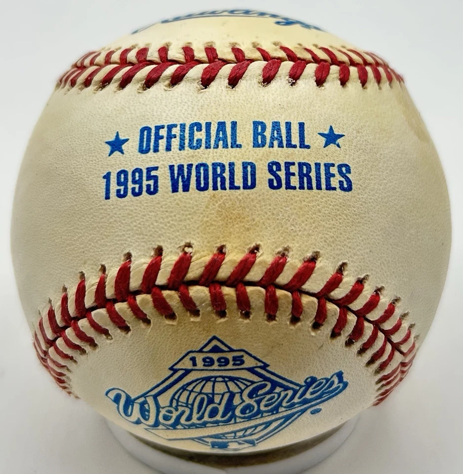 Balón Autógrafo Oficial Rawlings Serie Mundial 1995 Serie Mundial Firmado Javy López Foto 2 de 2