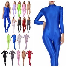 US Womens Oil Glossy Tank Full Body Unitard One Piece Jumpsuit Catsuit Playsuit