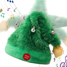Funny Dancing Animated Christmas Tree Hats,27" Musical Singing Santa Hat - Ho...
