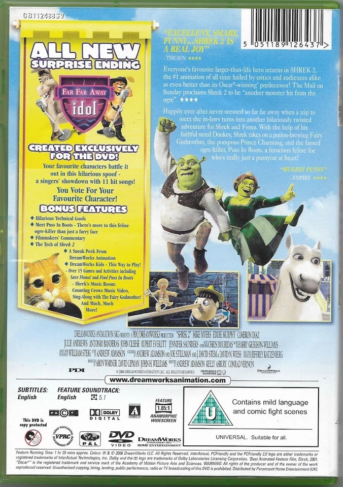 Shrek 2 DVD POSTED 48 HOURS TRACKED - Image 2 of 2