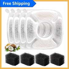 8 Carbon and Sponge Filter Set - Compatible with Veken 95oz Pet Fountain