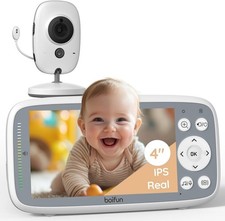 BOIFUN Baby Monitor with Camera No WiFi 720P 4 Screen Temperature Sensor Lullaby
