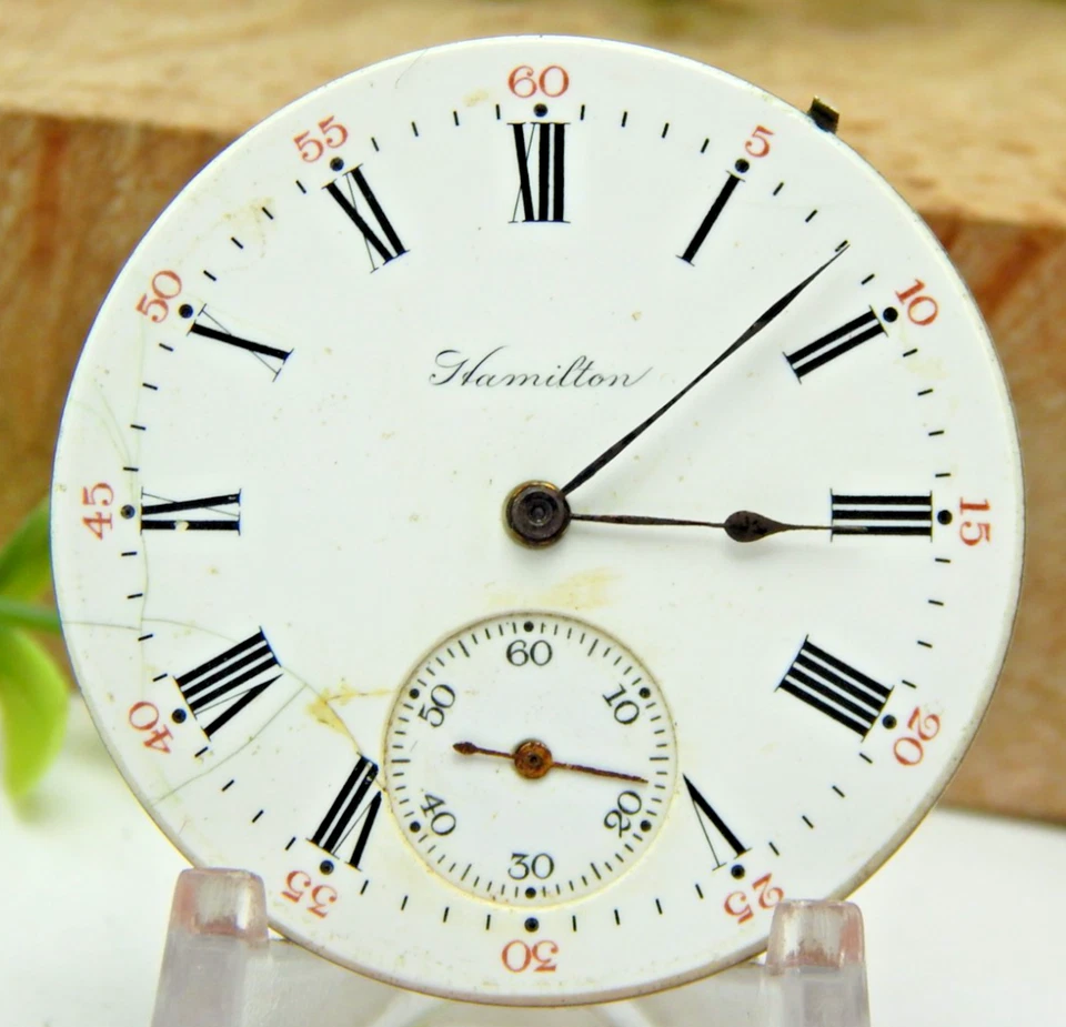 Antiguo Reloj Bolsillo Movimiento Hamilton 950 23 Joya 16S Grado Ferroviario Modelo 3 Foto 2 de 4